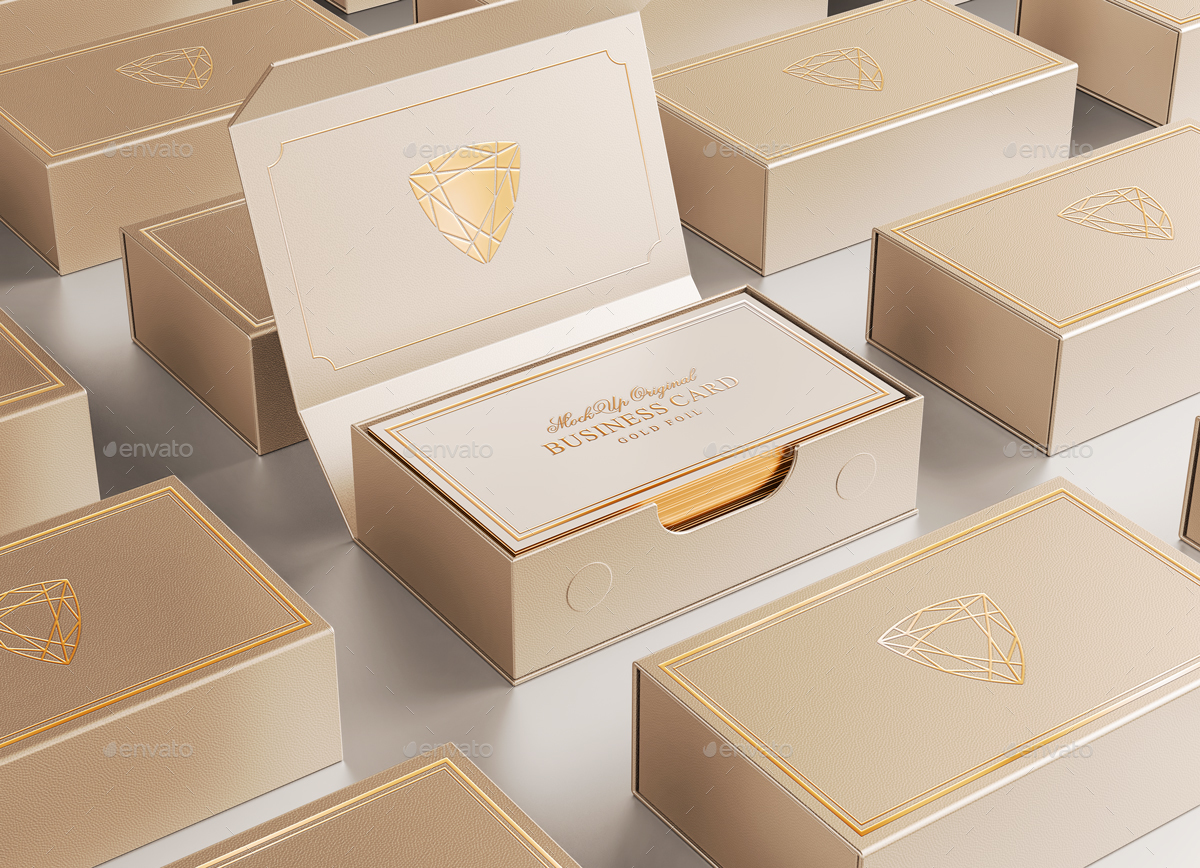 Gold Foil Business Card Mock-Up, Graphics | GraphicRiver